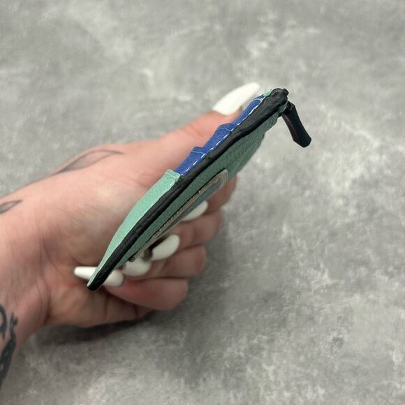 Min & Mon Space Travel Air Leather Zip Pouch Card Holder Wallet - Picture 7 of 15